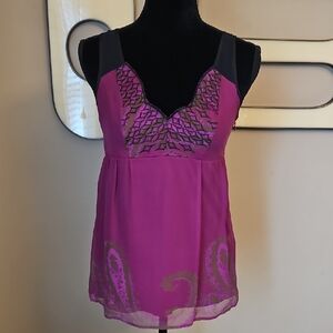 Kenar Elegant Purple and Black Women's Top